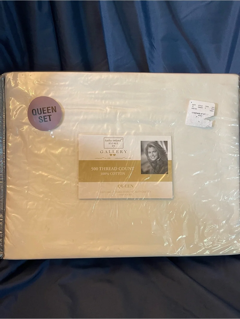 kathy ireland Cream 500 Thread Count Cotton Queen Sheet Set